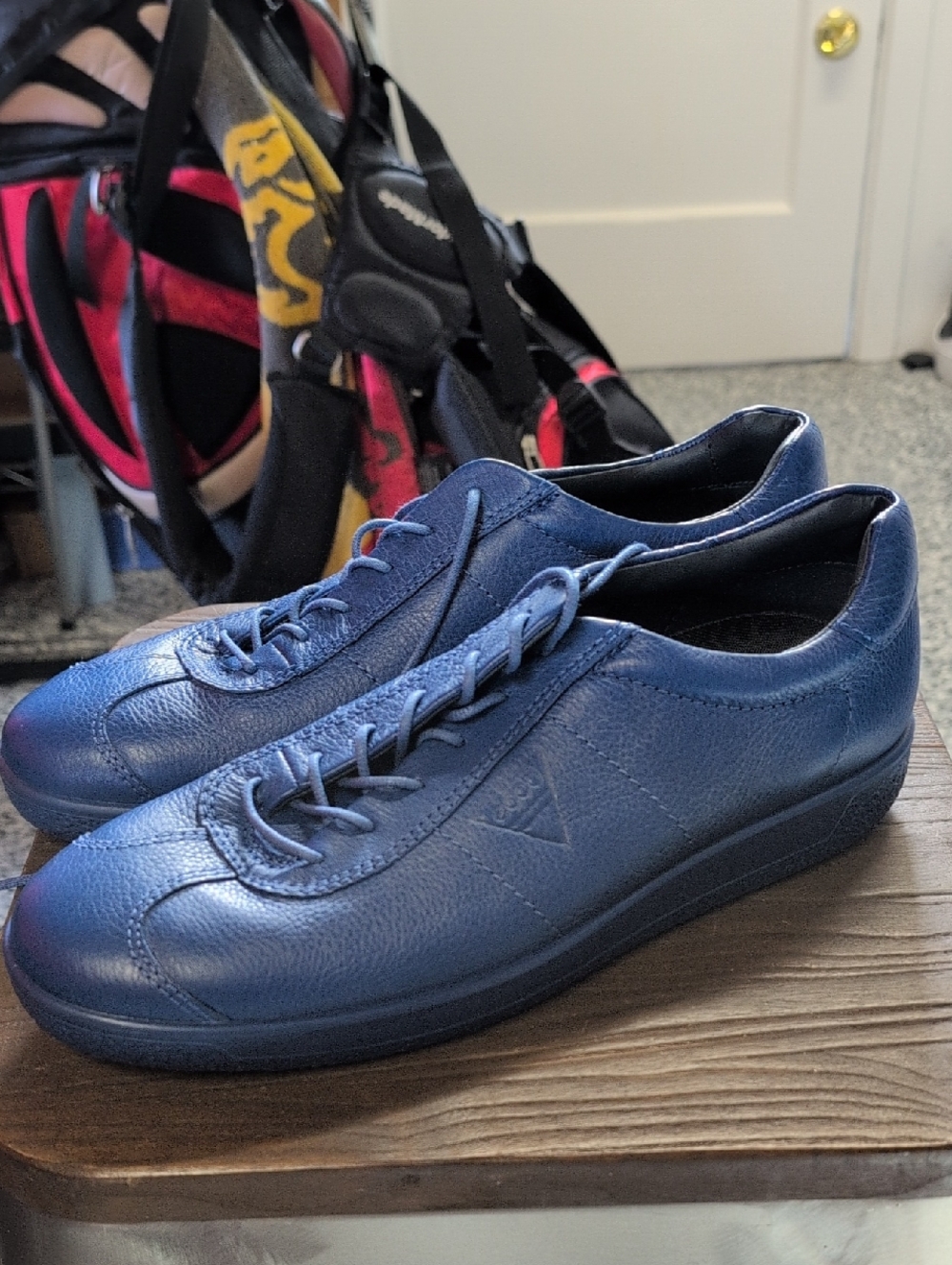 Ecco Navy Leather Sneakers